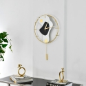 Horloge murale moderne 42x67cm en métal doré avec pendule Bynok Vente