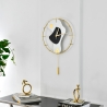 Horloge murale moderne 42x67cm en métal doré avec pendule Bynok Vente
