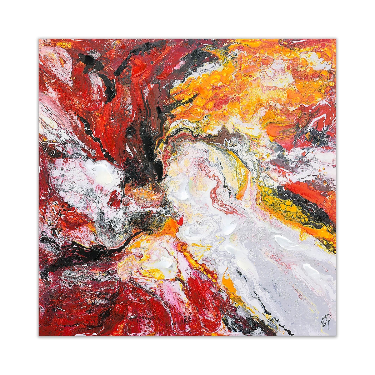 Abstract schilderij 100x100cm canvasprint met 3D-decoraties Kanea Aanbieding Abstract schilderij 100x100cm canvasprint met 3D-decoraties Kanea Aanbieding