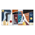 Composition abstraite moderne 180x90cm triptyque sur toile Mola Promotion