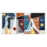 Composition abstraite moderne 180x90cm triptyque sur toile Mola Promotion