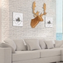 Decoratieve wandversiering rendierkop 3D-puzzel in MDF-hout Fira Kortingen