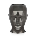 Design bloempot van glasvezel met metaleffect vrouwelijke gezicht Ruzid-M Kortingen