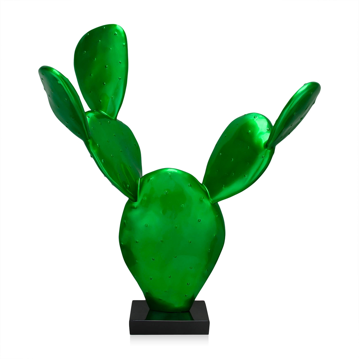 Statue moderne cactus en résine vert métallisé Roka Promotion Statue moderne cactus en résine vert métallisé Roka Promotion