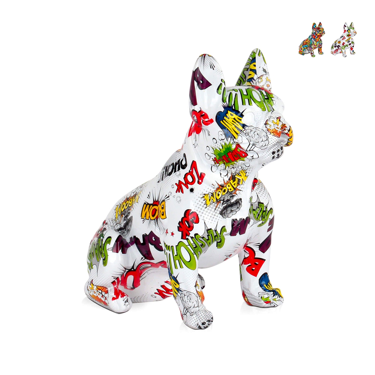 Pop Art Franse Bulldog Beeld Multicolor Hars Scultura Forma-PA Aanbieding Pop Art Franse Bulldog Beeld Multicolor Hars Scultura Forma-PA Aanbieding