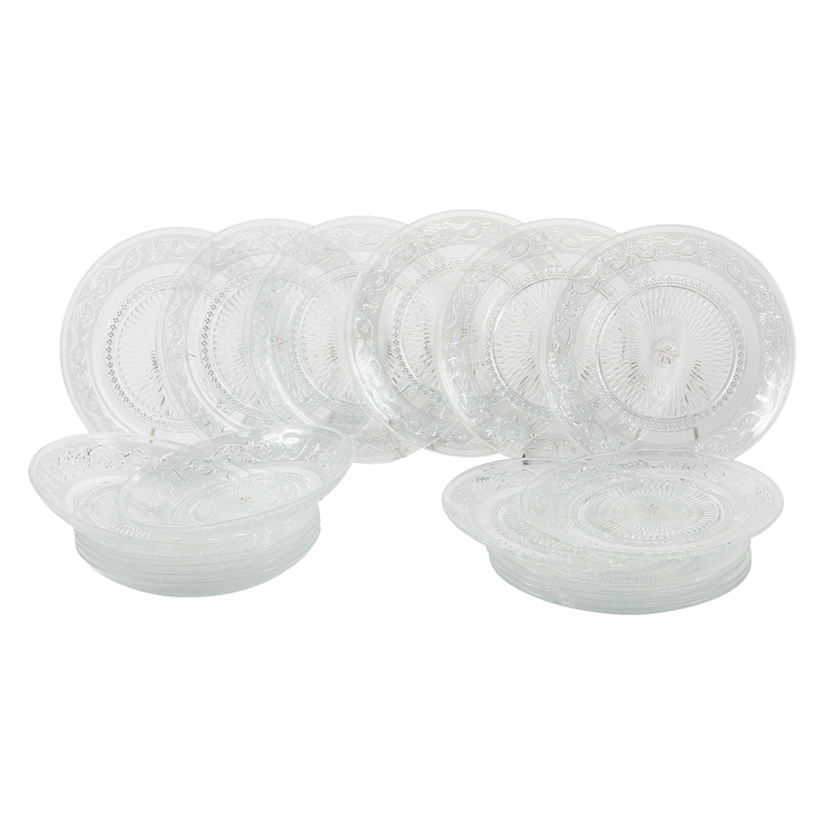 Imperial 18-delige serviesset van doorzichtig glas met decor voor 6 personen Aanbieding