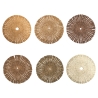 Set van 6 ronde placemats met geweven stro-effect Ø38cm Nature Aanbieding