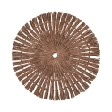 Set van 6 ronde placemats met geweven stro-effect Ø38cm Nature Korting