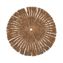 Set van 6 ronde placemats met geweven stro-effect Ø38cm Nature Kortingen