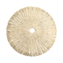 Set van 6 ronde placemats met geweven stro-effect Ø38cm Nature Voorraad