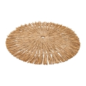 Set van 6 ronde placemats met geweven stro-effect Ø38cm Nature Karakteristieken