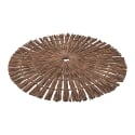Set van 6 ronde placemats met geweven stro-effect Ø38cm Nature Afmetingen