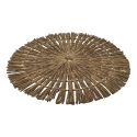 Set van 6 ronde placemats met geweven stro-effect Ø38cm Nature Kosten