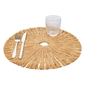 Set van 6 ronde placemats met geweven stro-effect Ø38cm Nature Verkoop