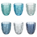 Ensemble de 6 verres à eau 265ml en verre décor arabesque Syrah Ocean Promotion