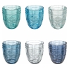 Ensemble de 6 verres à eau 265ml en verre décor arabesque Syrah Ocean Promotion