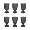 Ensemble de 6 verres à pied 300 ml en verre décor en relief Nobilis C Promotion