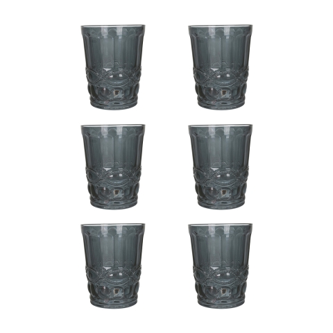 Set van 6 waterglazen 240ml met reliëfdecor Nobilis Aanbieding