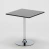 Table Carrée Noire 70x70cm Avec 2 Chaises Colorées Et Transparentes Set Intérieur Bar Café Dune Platinum Dimensions