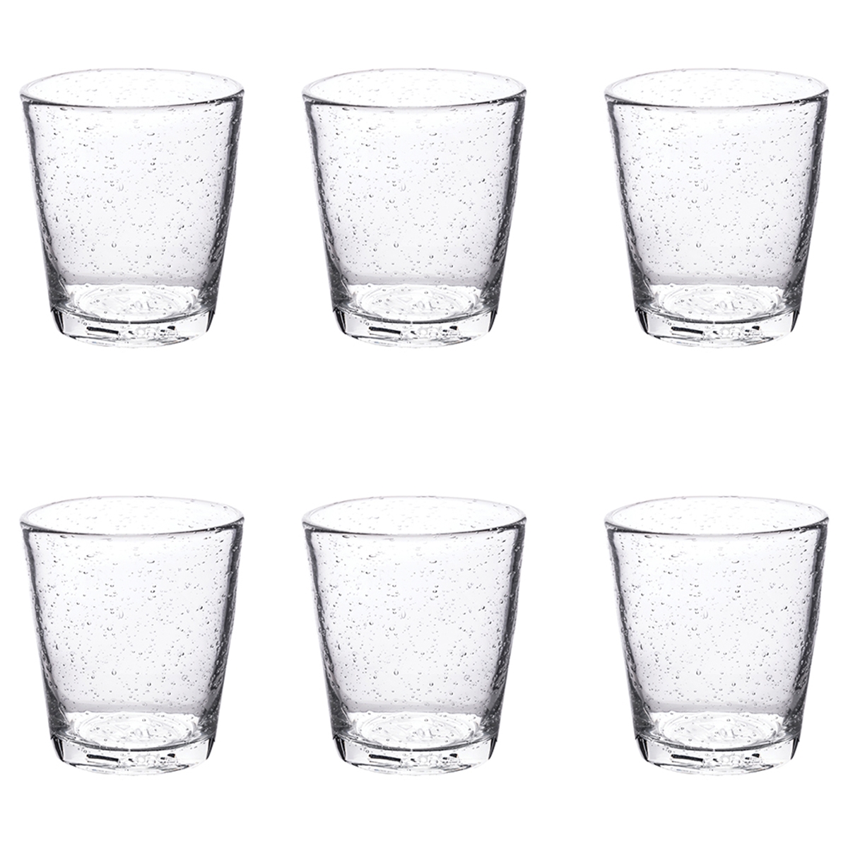 Ensemble de 6 verres à eau transparents en verre soufflé 300 ml Cancun Promotion