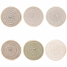 Set van 6 ronde geweven riet placemats Ø38cm Spiral Stone Aanbieding