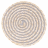 Set van 6 ronde geweven riet placemats Ø38cm Spiral Stone Aanbod