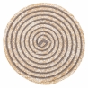 Set van 6 ronde geweven riet placemats Ø38cm Spiral Stone Kortingen