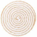Set van 6 ronde geweven riet placemats Ø38cm Spiral Stone Voorraad