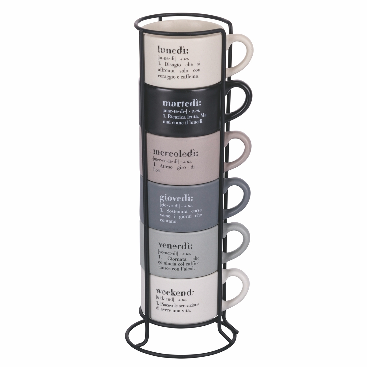 Ensemble de 6 tasses à café en porcelaine 90ml avec support Victionary Week Promotion