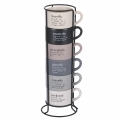 Ensemble de 6 tasses à café en porcelaine 90ml avec support Victionary Week Promotion