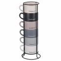 Ensemble de 6 tasses à café en porcelaine 90ml avec support Victionary Week Caractéristiques