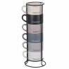 Ensemble de 6 tasses à café en porcelaine 90ml avec support Victionary Week Caractéristiques