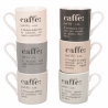 Set de 6 tasses à café en porcelaine avec inscriptions 90ml Victionary Caffè Promotion