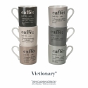 Set de 6 tasses à café en porcelaine avec inscriptions 90ml Victionary Caffè Offre