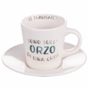 Ensemble de 4 tasses à café en porcelaine avec soucoupe 90 ml avec inscriptions Le Travisate Vente