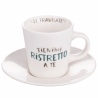Ensemble de 4 tasses à café en porcelaine avec soucoupe 90 ml avec inscriptions Le Travisate Réductions