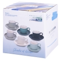 Set de 6 tasses à café en porcelaine 90 ml avec soucoupes Shade of Ocean Caractéristiques