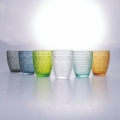 Set van 6 gekleurde glazen waterglazen 300ml New Mexico A Aanbieding