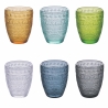 Set van 6 gekleurde glazen waterglazen 300ml New Mexico A Verkoop