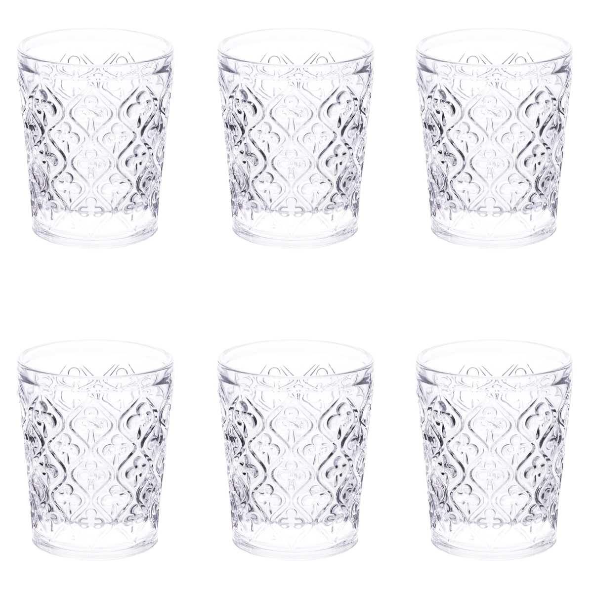 Ensemble de 6 verres à eau en verre texturé 240 ml Marrakech Promotion