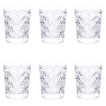 Set van 6 glazen waterglazen met bewerkte oppervlakte 240ml Marrakech Aanbieding