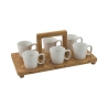 Ensemble de 6 tasses à café en porcelaine 90 ml avec plateau Essential Offre