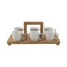 Ensemble de 6 tasses à café en porcelaine 90 ml avec plateau Essential Réductions