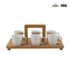 Ensemble de 6 tasses à café en porcelaine 90 ml avec plateau Essential Promotion