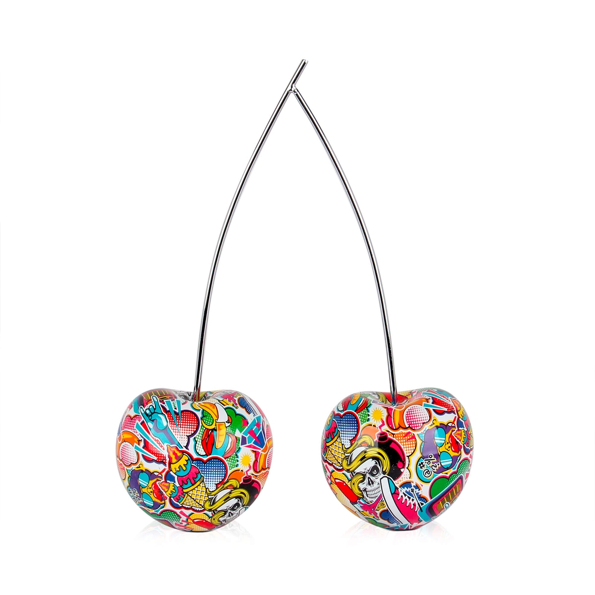 Pop Art Beeld Kersenpaar in Graffitistijl van Kunststof Alma-PA Aanbieding Pop Art Beeld Kersenpaar in Graffitistijl van Kunststof Alma-PA Aanbieding