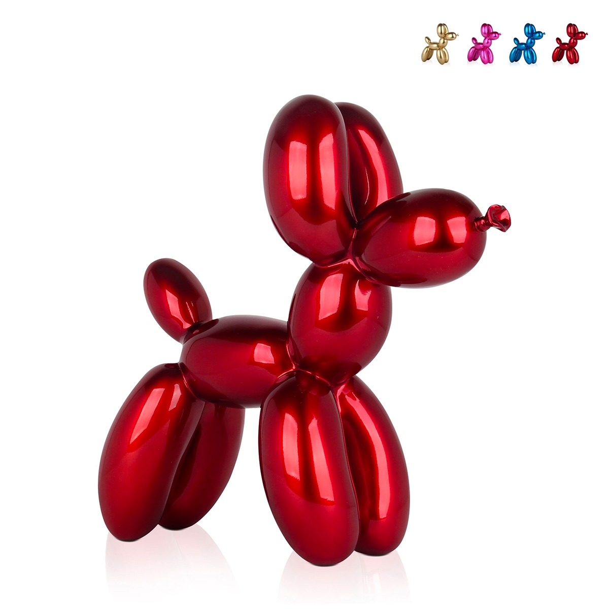 Ballonhond sculptuur in metalen look, hars, Mira-M Korting Ballonhond sculptuur in metalen look, hars, Mira-M Korting