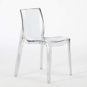 Vierkante salontafel zwart 70x70 cm met stalen onderstel en 2 transparante stoelen Femme Fatale Phantom Model