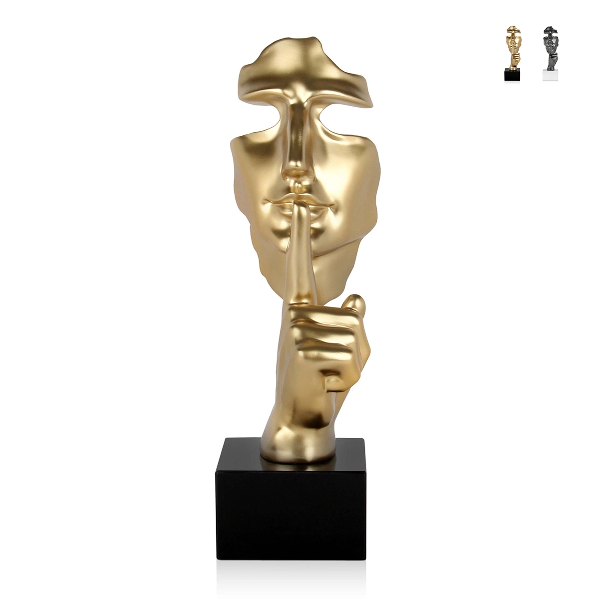Surrealistisch kunstbeeld in hars met metaal effect mannelijk gezicht Lira-M Aanbieding Surrealistisch kunstbeeld in hars met metaal effect mannelijk gezicht Lira-M Aanbieding