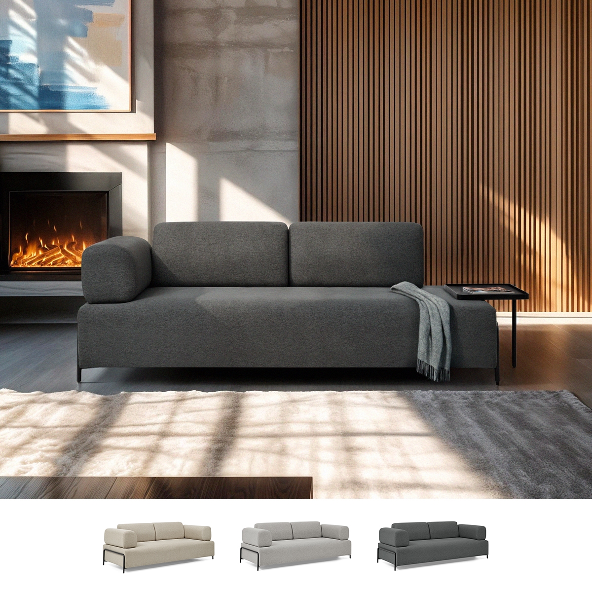 Modulaire modern design 3-zitsbank met salontafels Diadema Aanbieding