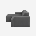 Canapé 3 places avec méridienne gauche design en tissu Seginus Remises